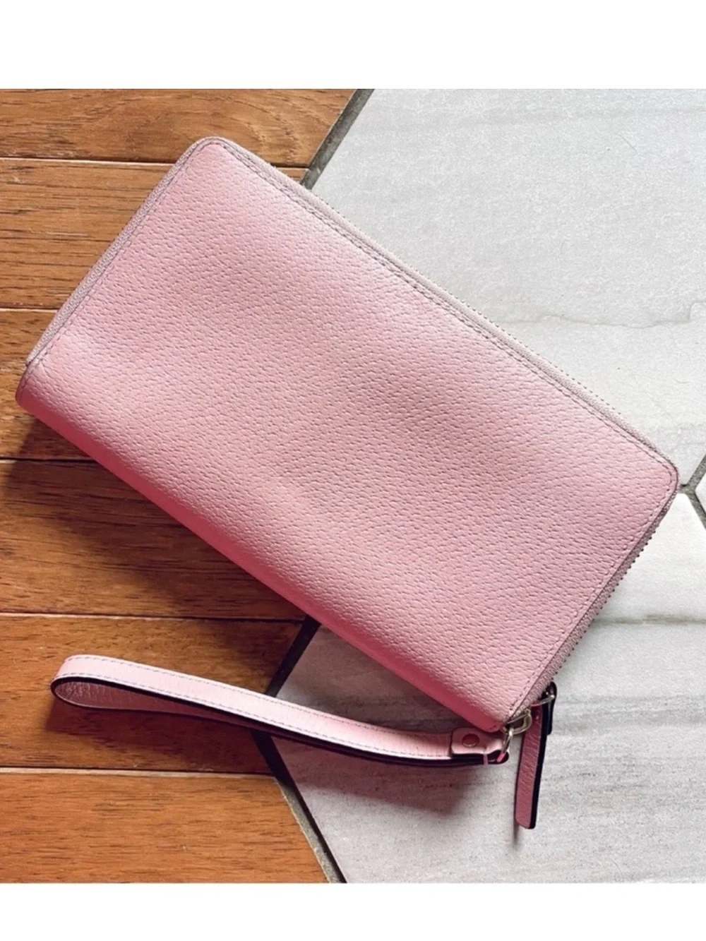 Kate Spade Pink Bonnet Annita Grove Street Leather Wallet In Pink